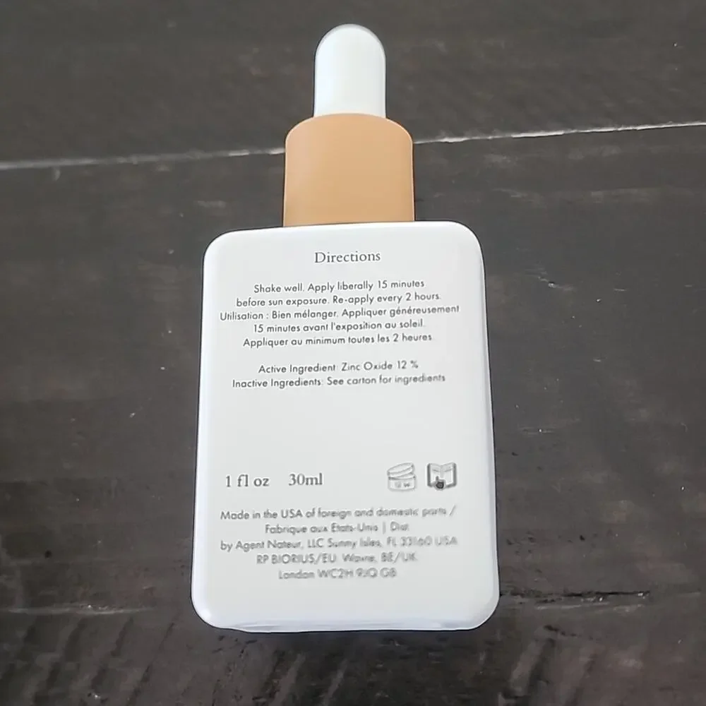 AGENT NATEUR Holi (Sun) Dewy Tinted Skin Drops SPF 50 Almond Shade 1 oz